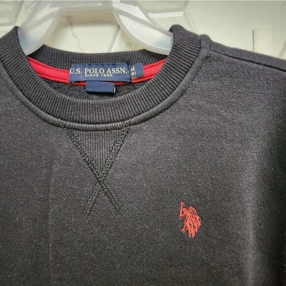 Nwt U.S. Polo Assn. Boys Print Sleeve Fleece Crewneck Sweatshirt - Picture 3 of 9